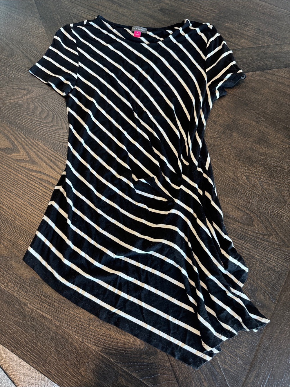 Vince Camuto Black and White Striped Tunic